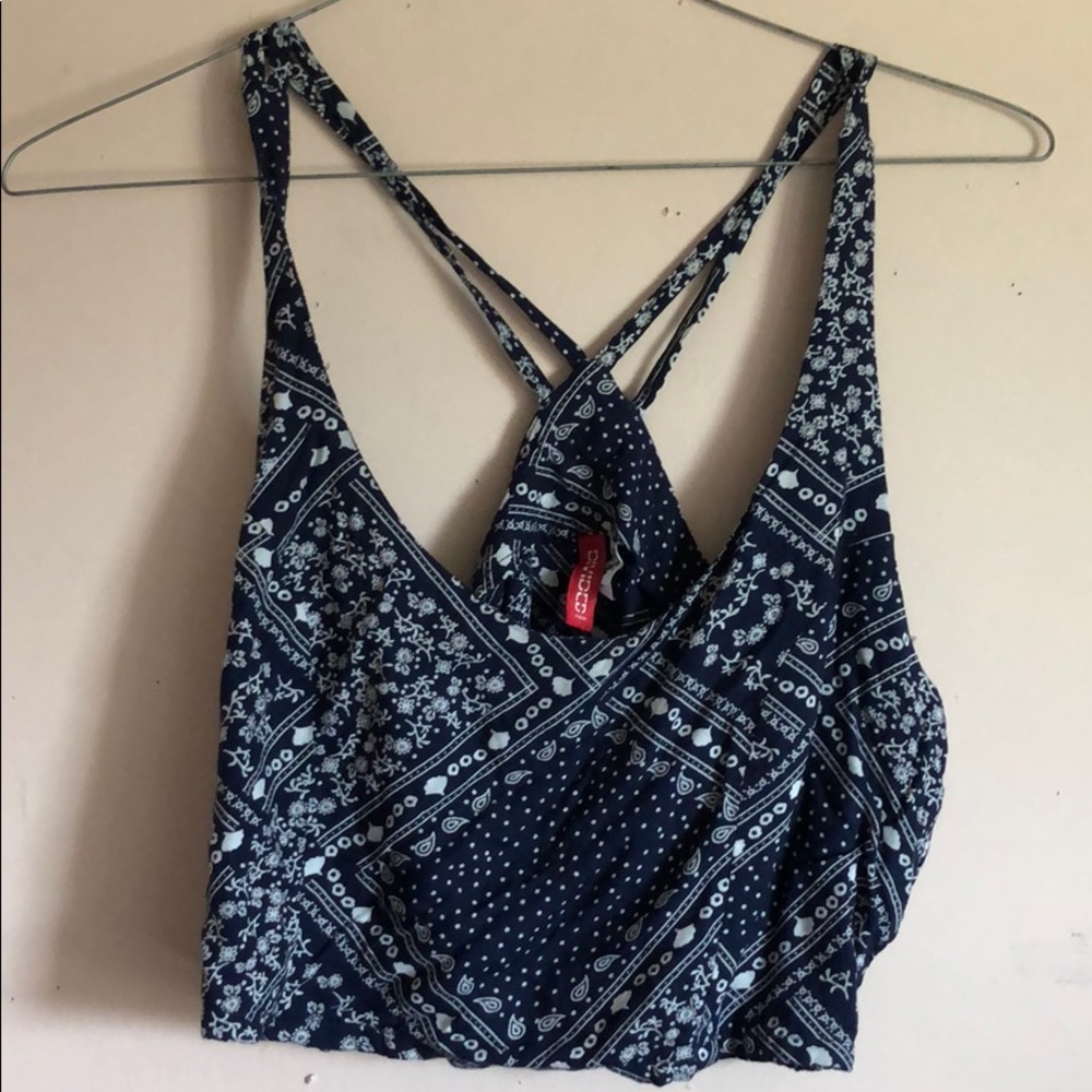 Blue bandana crop top